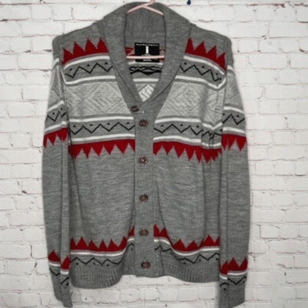 Jeans by Buffalo Aztec Southwest Button Front Cardigan Men L India Wool Blend